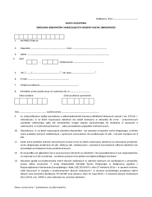 Driver Training Participant Card