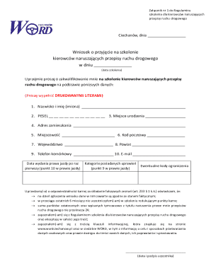 Application for Traffic Violation Driver Training