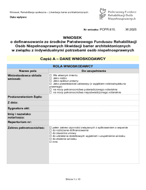 Poland Architectural Barrier Removal Grant Application