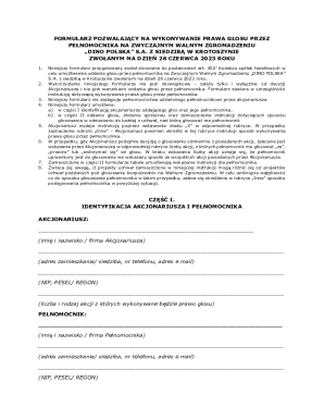 Proxy Voting Form for Dino Polska SA