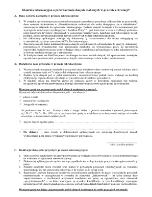 Poland Employment Data Processing Consent