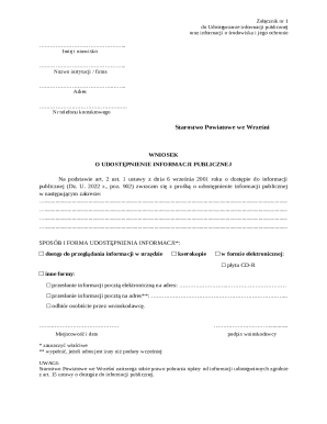 Poland Public Information Request Form