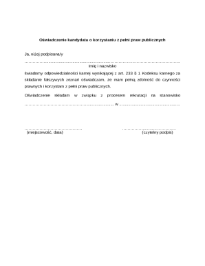 Candidate Declaration of Full Public Rights