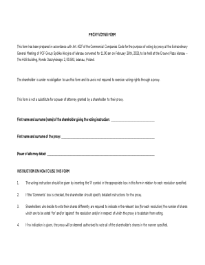 Proxy Voting Form