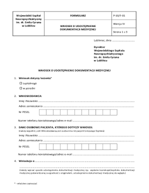 Medical Records Request Form P-10/F-01