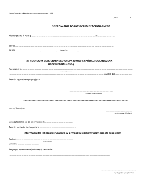 Hospice Admission Referral Form