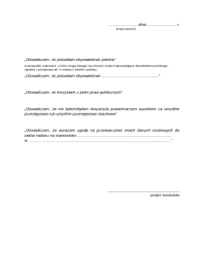Polish Citizenship Declaration Form