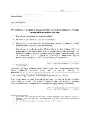 Polish Civil Service Application Form