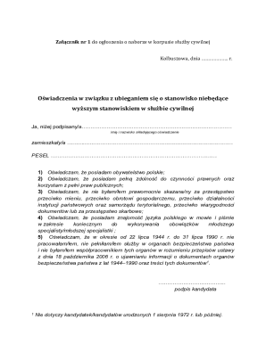 Polish Civil Service Application Form