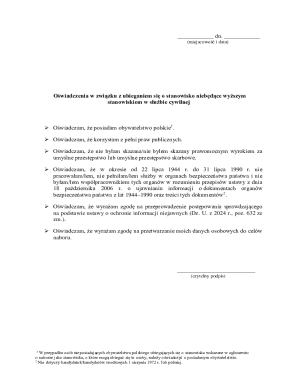 Polish Civil Service Declaration Form