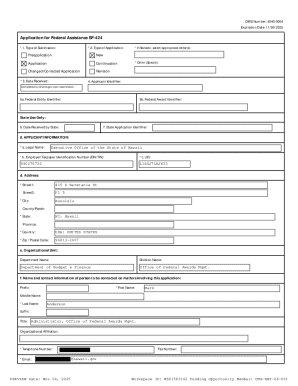 Application for Federal Assistance SF-424