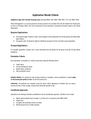 Colorado Rental Application Form