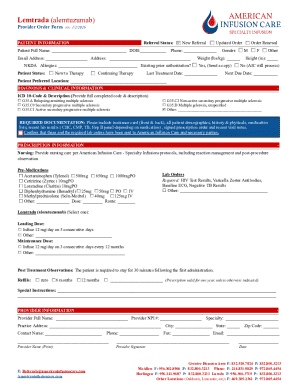 Lemtrada Provider Order Form