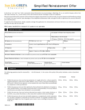 Simplified Reinstatement Offer
