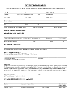 Patient Information Form