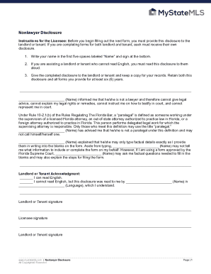 Florida Nonlawyer Disclosure Form