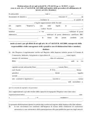 Italian Public Procurement Declaration Form