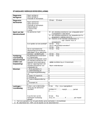 Standard Employer Declaration