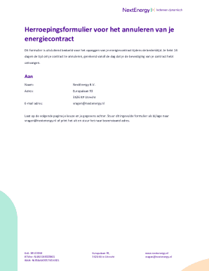 Energy Contract Cancellation Form