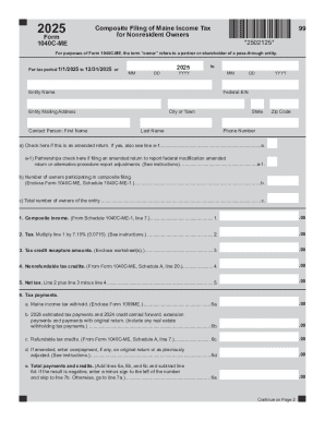 Maine Income Tax 1040C-ME Form