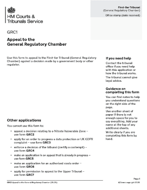 GRC1 Appeal to the General Regulatory Chamber