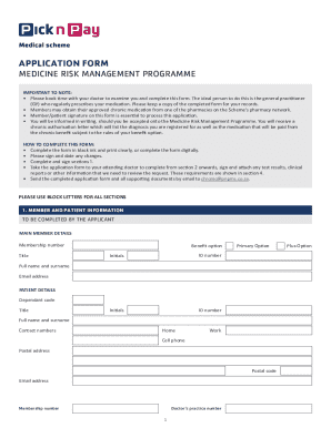 Medicine Risk Management Programme Application Form