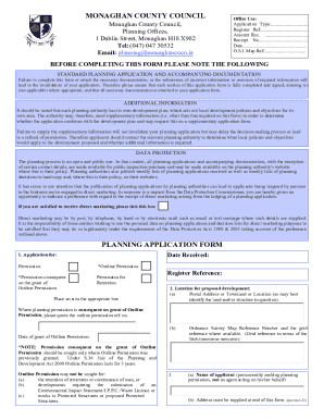 Monaghan County Council Planning Application Form
