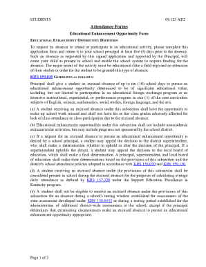 Kentucky Educational Enhancement Opportunity Form