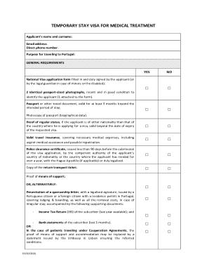 Temporary Stay Visa for Medical Treatment