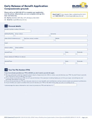 Early Release of Benefit Application