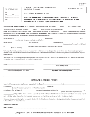 Illinois Absentee Ballot Application for Hospitalized Voters