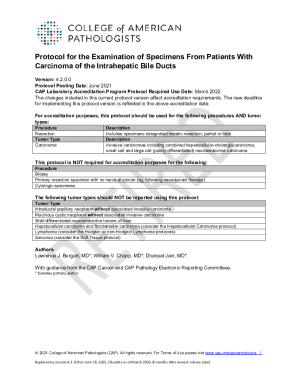 CAP Intrahepatic Bile Ducts Protocol