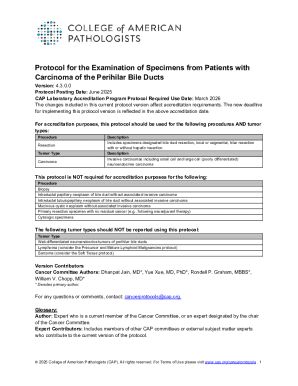 CAP Bile Duct Carcinoma Protocol