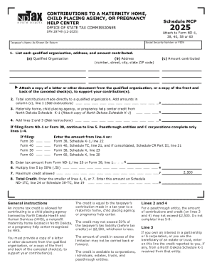 North Dakota Maternity Home Contribution Form