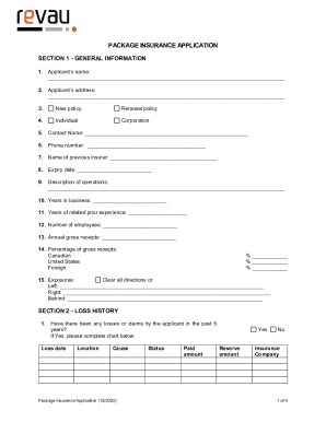 Package Insurance Application