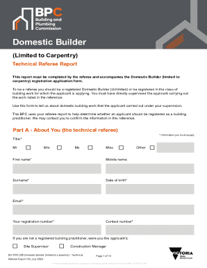 Domestic Builder Technical Referee Report