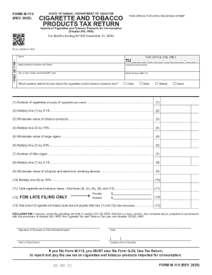 Hawaii Cigarette and Tobacco Products Tax Return