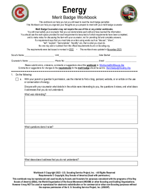 Energy Merit Badge Workbook