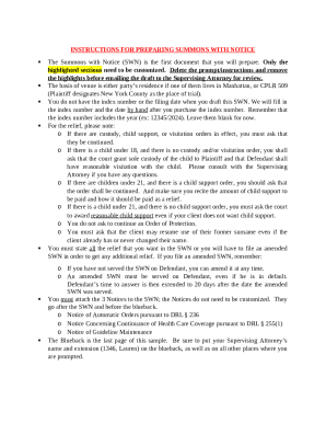 Summons with Notice for Divorce