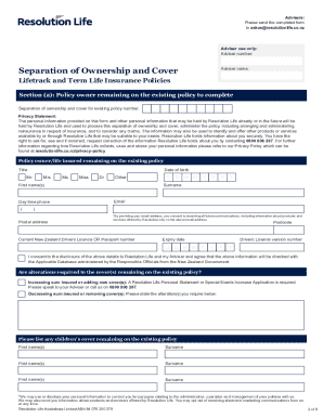 Separation of Ownership and Cover Form