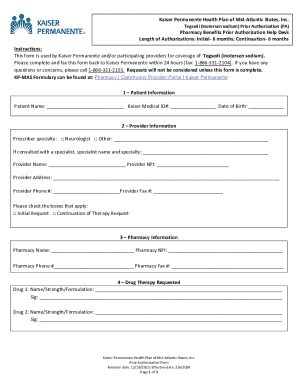 Kaiser Permanente Tegsedi Prior Authorization Form