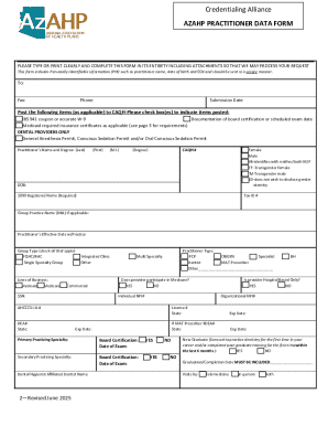AzAHP Practitioner Data Form