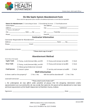 On-Site Septic System Abandonment Form
