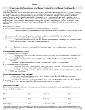 Lead-Based Paint Disclosure Form