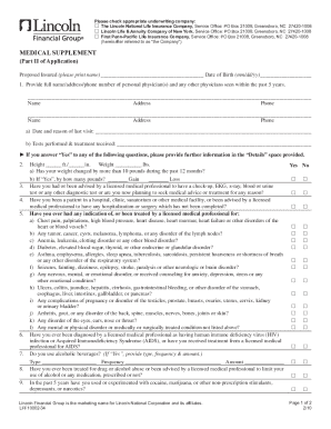 Medical Supplement Form