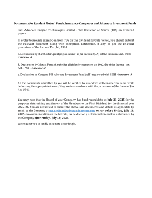 TDS Exemption Declaration Form