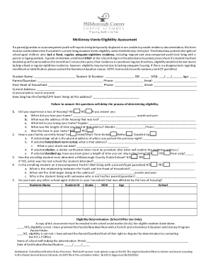 McKinney-Vento Eligibility Assessment Form