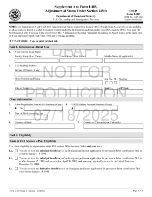 Form I-485 Supplement A