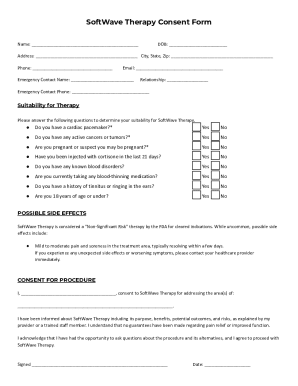 SoftWave Therapy Consent Form