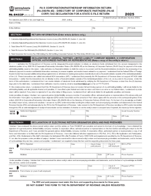 PA S Corporation/Partnership Information Return